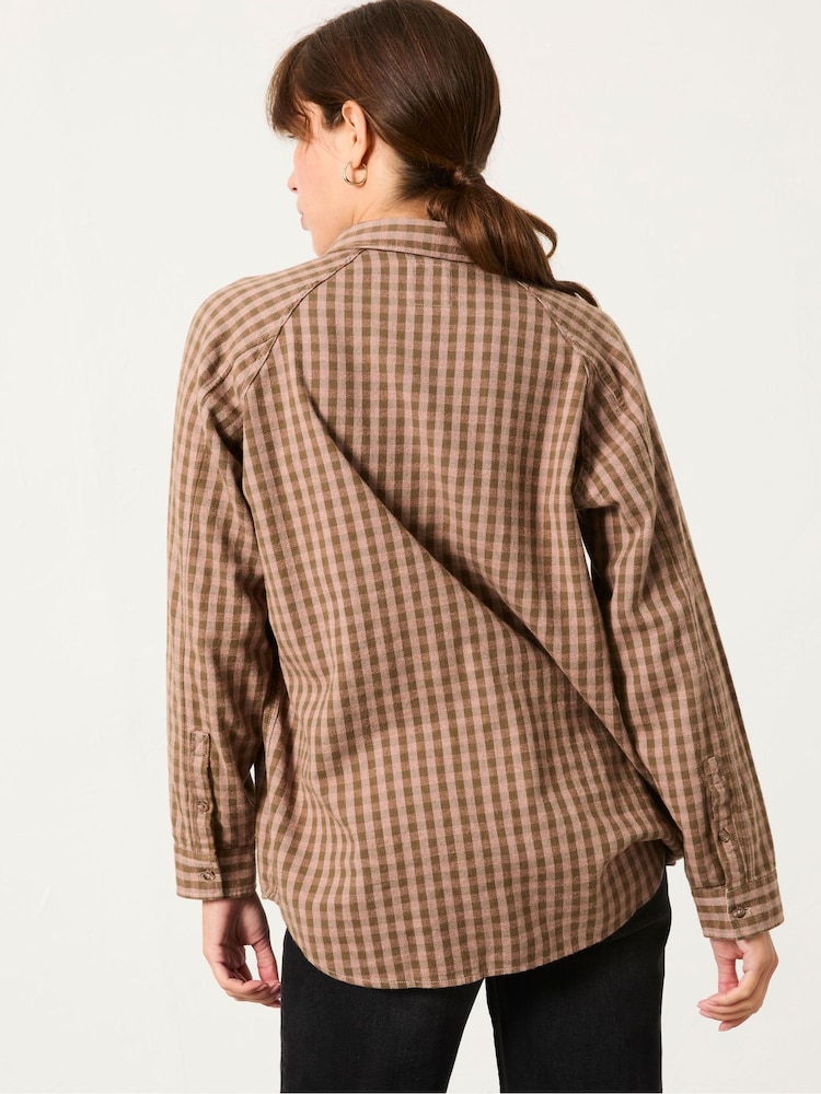 FatFace Bessie Dark Natural Gingham Shirt - Image 2 of 5 FatFace Bessie Dark Natural Gingham Shirt - Image 2 of 5