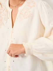 FatFace Ashley Ivory Emb Blouse - Image 4 of 6