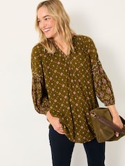 FatFace Charlie Olive Green Stitch Tunic - Image 1 of 5
