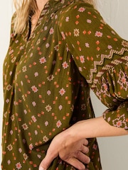 FatFace Charlie Olive Green Stitch Tunic - Image 4 of 5