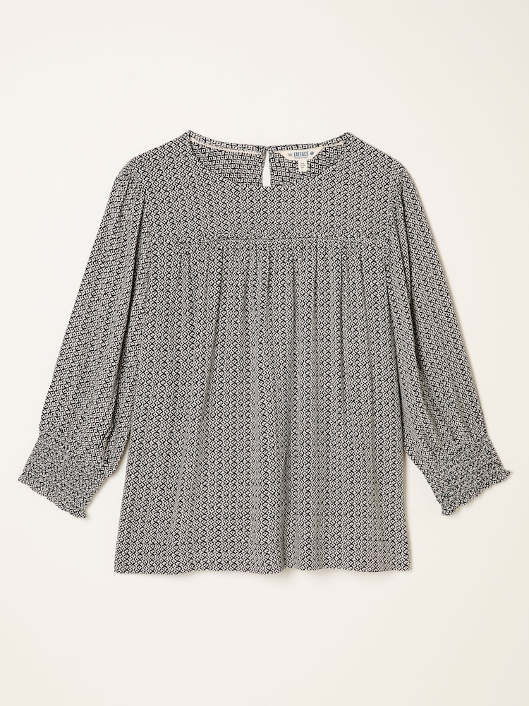 FatFace Shelley Dark Natural Ikat Geo Blouse - Image 5 of 5 FatFace Shelley Dark Natural Ikat Geo Blouse - Image 5 of 5