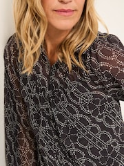 FatFace Pamala Graphite Grey Texture Floral Blouse - Image 4 of 5