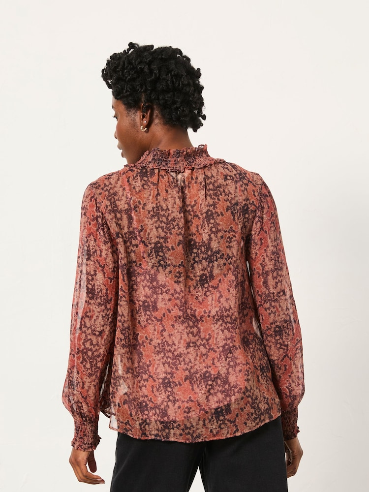 FatFace Jaclyn Dusky Purple Vintage Texture Blouse - Image 2 of 5