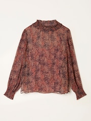 FatFace Jaclyn Dusky Purple Vintage Texture Blouse - Image 5 of 5