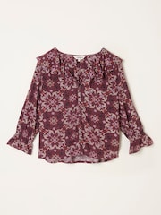 FatFace Etta Dusky Purple Stitch Blouse - Image 1 of 1
