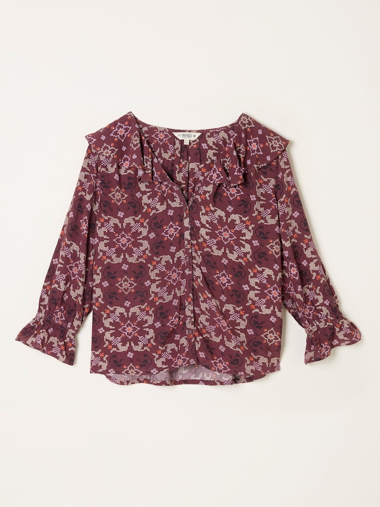 FatFace Etta Dusky Purple Stitch Blouse - Image 1 of 1