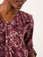 FatFace Etta Dusky Purple Stitch Blouse - Image 3 of 5