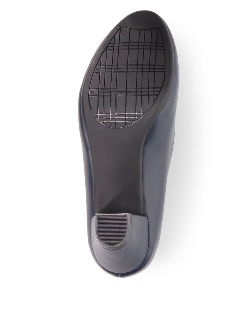 Pavers Blue Stacked Heel Court Shoes - Image 5 of 5