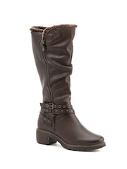 Pavers Brown Long Slouch Boots - Image 2 of 5