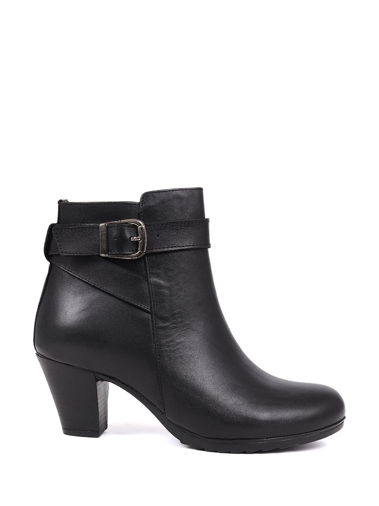 Pavers Black Dark Stacked Heel Court Shoes - Image 1 of 5