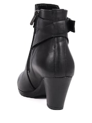 Pavers Black Dark Stacked Heel Court Shoes - Image 3 of 5