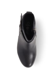 Pavers Black Dark Stacked Heel Court Shoes - Image 4 of 5