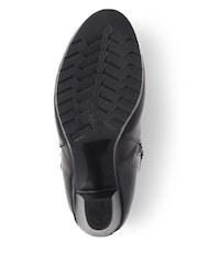 Pavers Black Dark Stacked Heel Court Shoes - Image 5 of 5