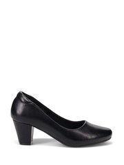 Pavers Black Stacked Heel Court Shoes - Image 1 of 5