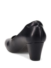 Pavers Black Stacked Heel Court Shoes - Image 3 of 5