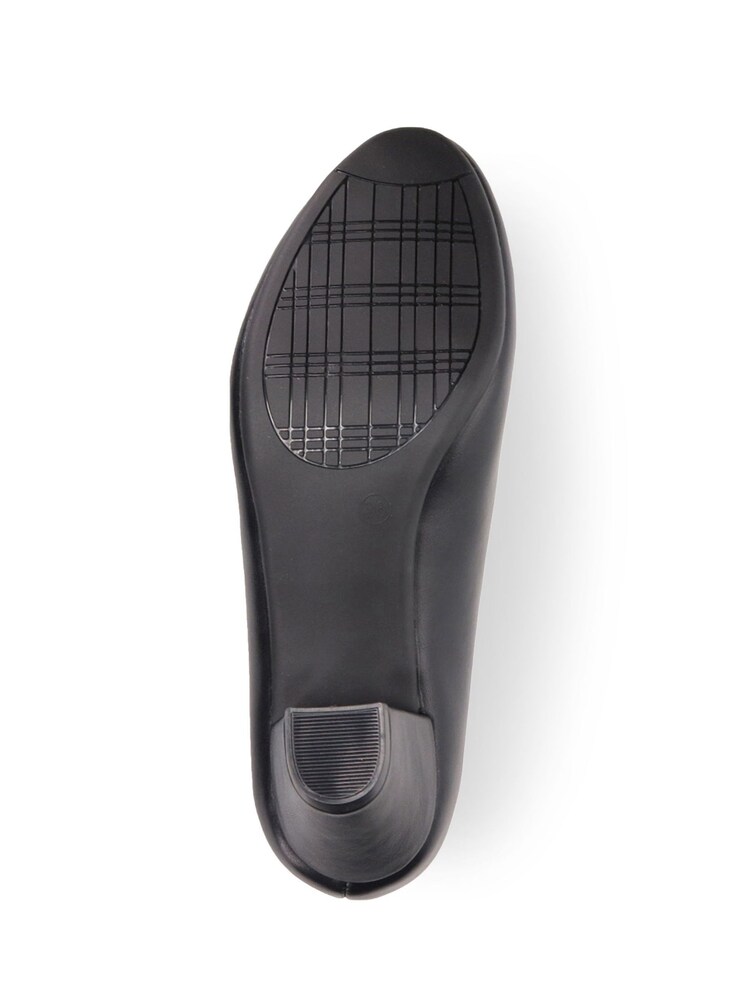 Pavers Black Stacked Heel Court Shoes - Image 5 of 5