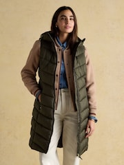 Joules Moorsdale Green Longline Showerproof Padded Gilet - Image 3 of 10