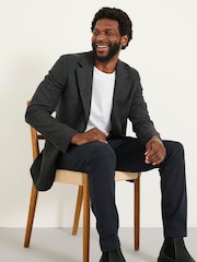 FatFace Witley Grey Wool Micro Check Blazer - Image 1 of 5