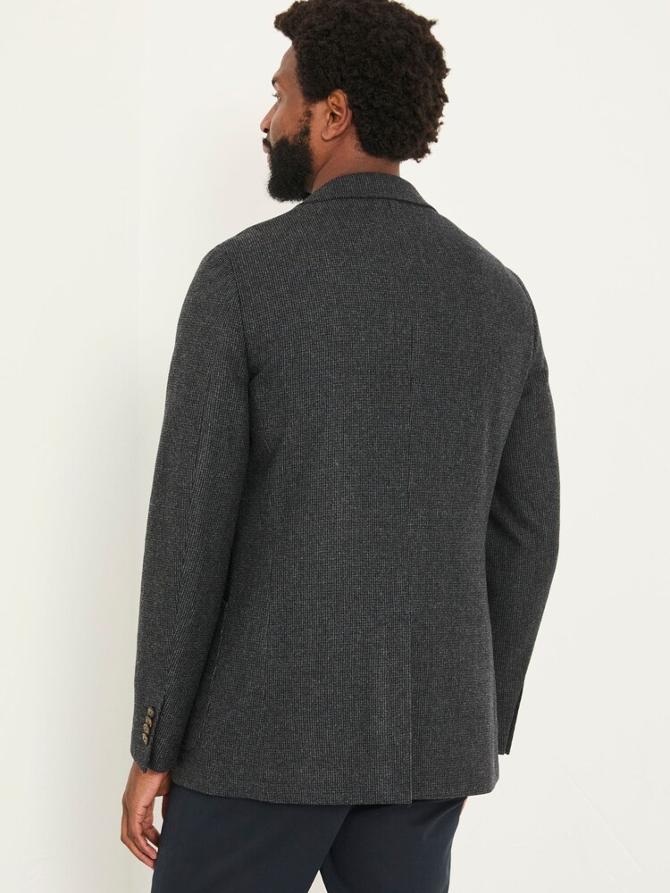 FatFace Witley Grey Wool Micro Check Blazer - Image 2 of 5