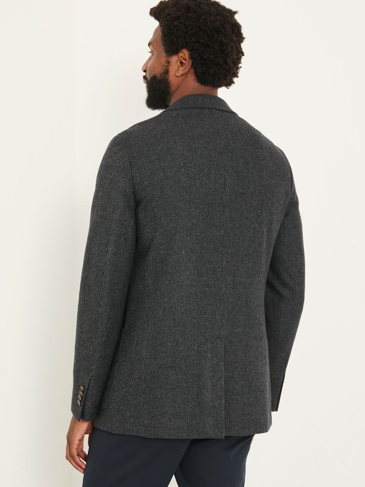 FatFace Witley Grey Wool Micro Check Blazer - Image 2 of 5 FatFace Witley Grey Wool Micro Check Blazer - Image 2 of 5