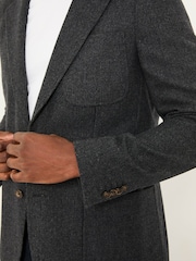 FatFace Witley Grey Wool Micro Check Blazer - Image 3 of 5