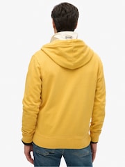 Superdry Yellow Essential Logo Washed 100% Cotton Zip Hoodie - Image 2 of 5