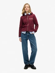 Superdry Purple Luxe Metallic Logo Zip Hoodie - Image 4 of 4