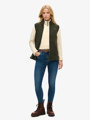 Superdry Cream Polar Fleece Cropped Half Zip Fleece - Image 4 of 4