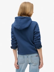 Superdry Blue Luxe Metallic Logo Zip Hoodie - Image 2 of 5