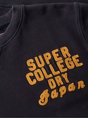 Superdry Blue Vintage Athletic Crew 100% Cotton Sweatshirt - Image 5 of 5