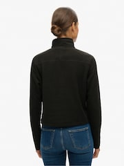 Superdry Black Polar Fleece Cropped Half Zip - Image 2 of 5