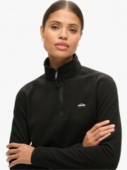 Superdry Black Polar Fleece Cropped Half Zip - Image 3 of 5