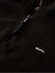 Superdry Black Polar Fleece Cropped Half Zip - Image 5 of 5