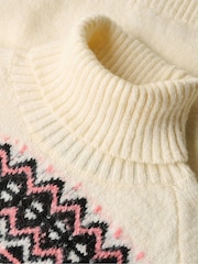 Superdry Cream Fairisle Pattern Roll Neck Jumper - Image 5 of 5