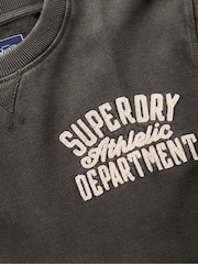 Superdry Grey Vintage Athletic Crew 100% Cotton Sweatshirt - Image 5 of 5
