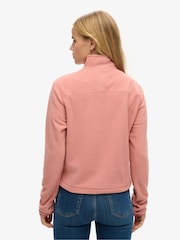 Superdry Pink Polar Fleece Cropped Half Zip Fleece - Image 2 of 5