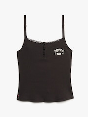 Superdry Brown Athletic Essentials Graphic 100% Cotton Button Cami - Image 5 of 7