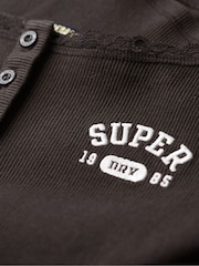 Superdry Brown Athletic Essentials Graphic 100% Cotton Button Cami - Image 6 of 7