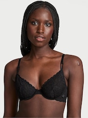 Victoria's Secret Black Unlined Demi Sexy Tee Lace Bra - Image 1 of 4