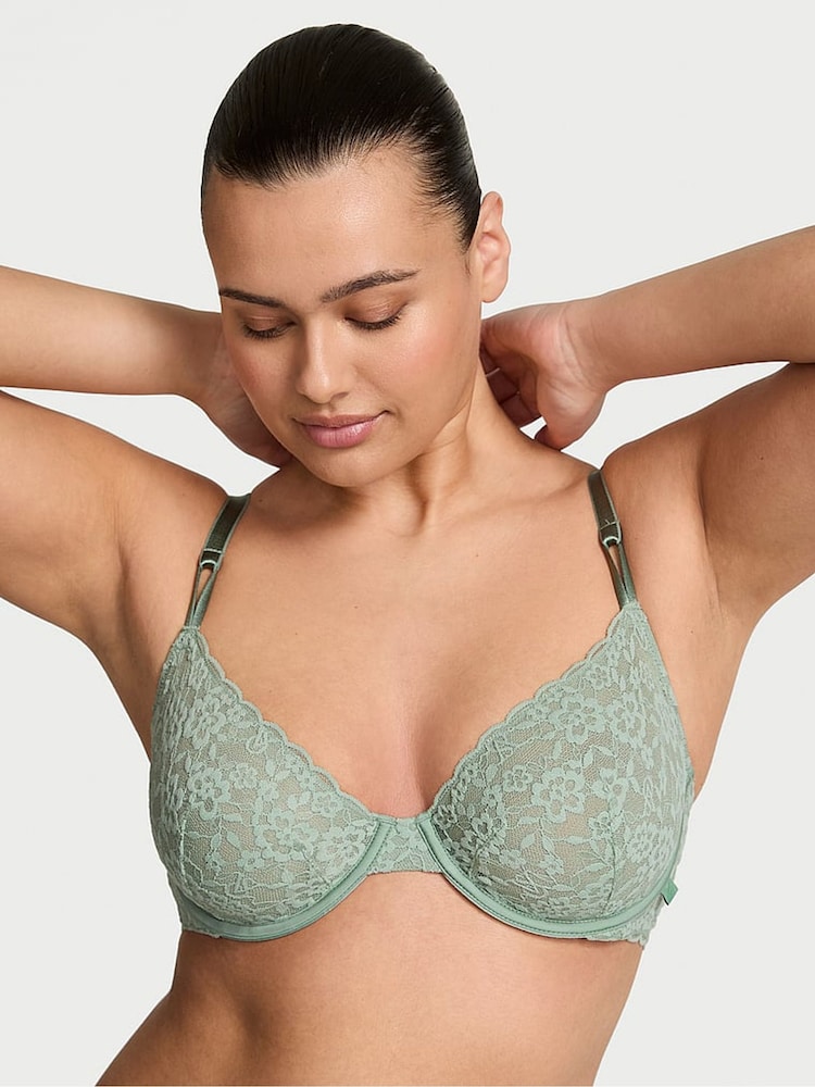 Victoria's Secret Seasalt Green Unlined Demi Sexy Tee Lace Bra - Image 1 of 4 Victoria's Secret Seasalt Green Unlined Demi Sexy Tee Lace Bra - Image 1 of 4