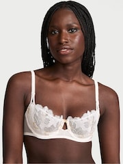 Victoria's Secret White Unlined Balcony Peony Embroidery Bra - Image 1 of 3