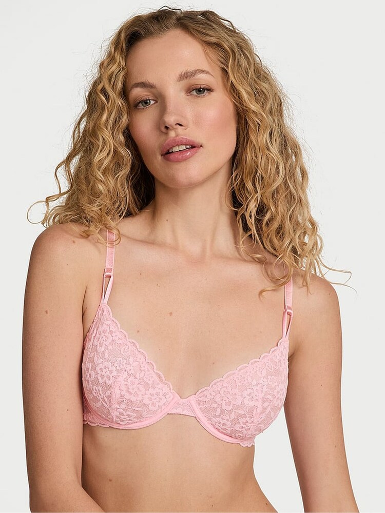 Victoria's Secret Pretty Blossom Pink Unlined Demi Sexy Tee Lace Bra - Image 1 of 2