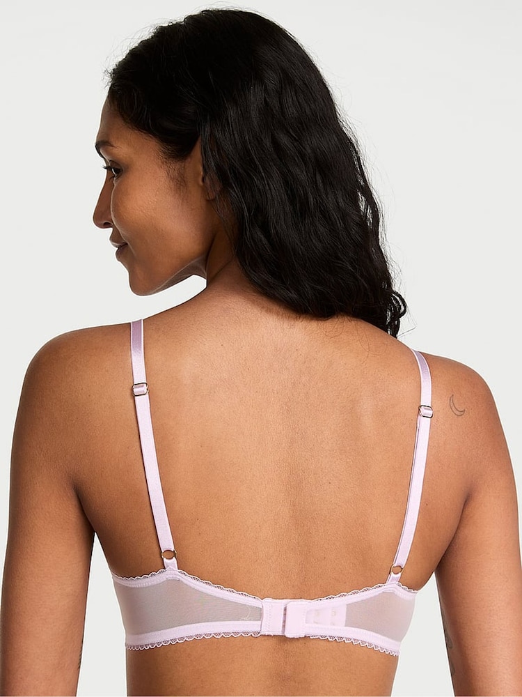 Victoria's Secret Delicate Violet Purple Push Up Blossom Embroidery Bra - Image 2 of 2 Victoria's Secret Delicate Violet Purple Push Up Blossom Embroidery Bra - Image 2 of 2