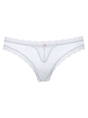 Victoria's Secret Palest Blue Lace Trim Thong Knickers - Image 1 of 2