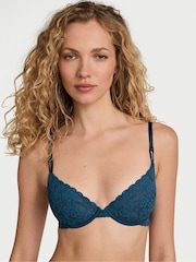 Victoria's Secret Midnight Sea Blue Unlined Demi Sexy Tee Lace Bra - Image 1 of 4
