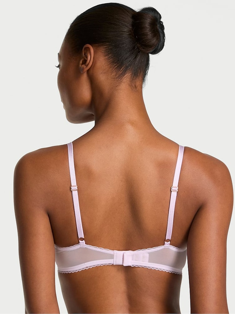 Victoria's Secret Delicate Violet Purple Unlined Balcony Blossom Embroidery Bra - Image 2 of 2