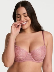 Victoria's Secret Pink Rose Unlined Balcony Blossom Embroidery Bra - Image 1 of 2