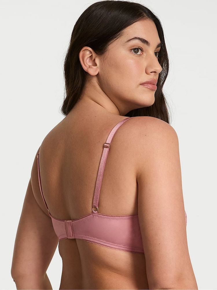 Victoria's Secret Pink Rose Unlined Balcony Blossom Embroidery Bra - Image 2 of 2