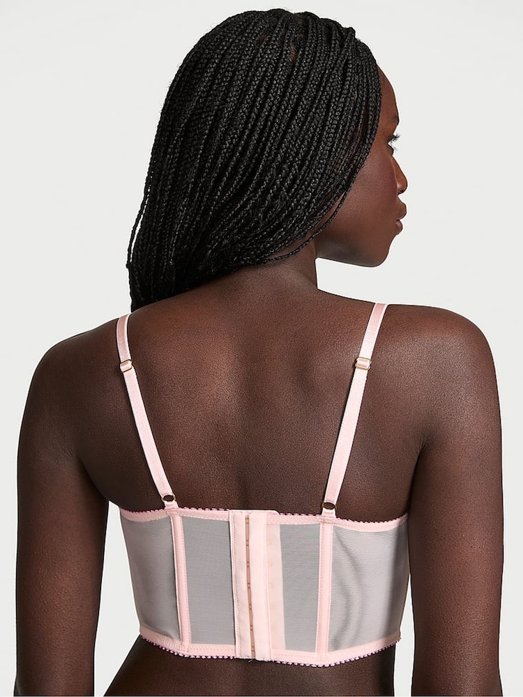 Victoria's Secret Bloom Pink Corset Wildflower Embroidery Bra Top - Image 2 of 4