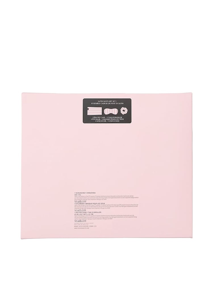 Victoria's Secret Iconic Stripe Pink Pillowcase, Eye Mask and Scrunchie Set - Image 1 of 1